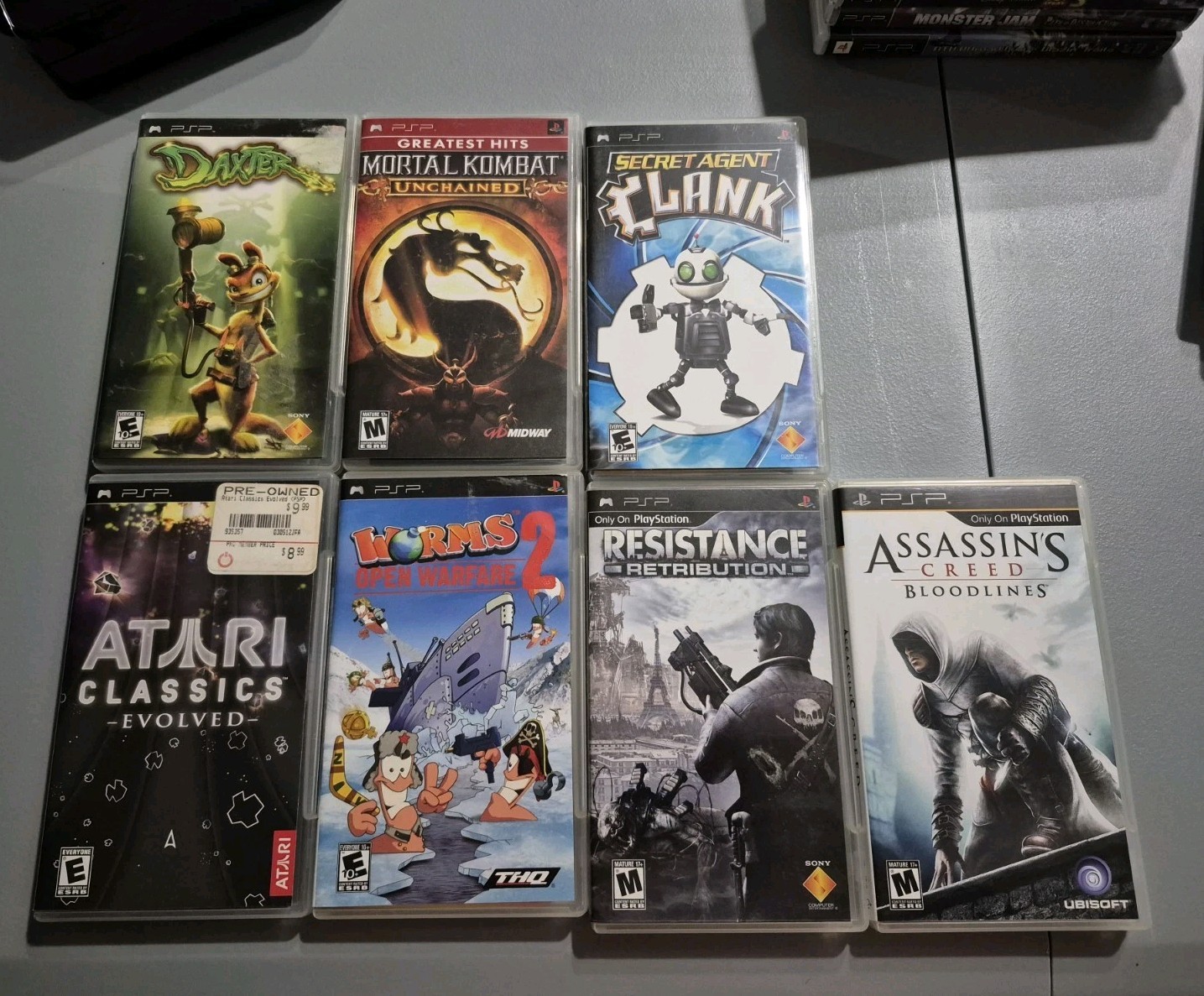 Sony PSP Silver w/ Games and Movies Lot Sale With Box and Accessories TESTED