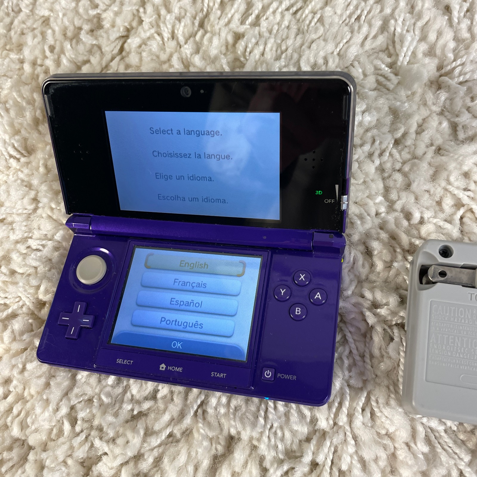 Nintendo 3DS Midnight Purple Handheld Console System CTR-001 Tested