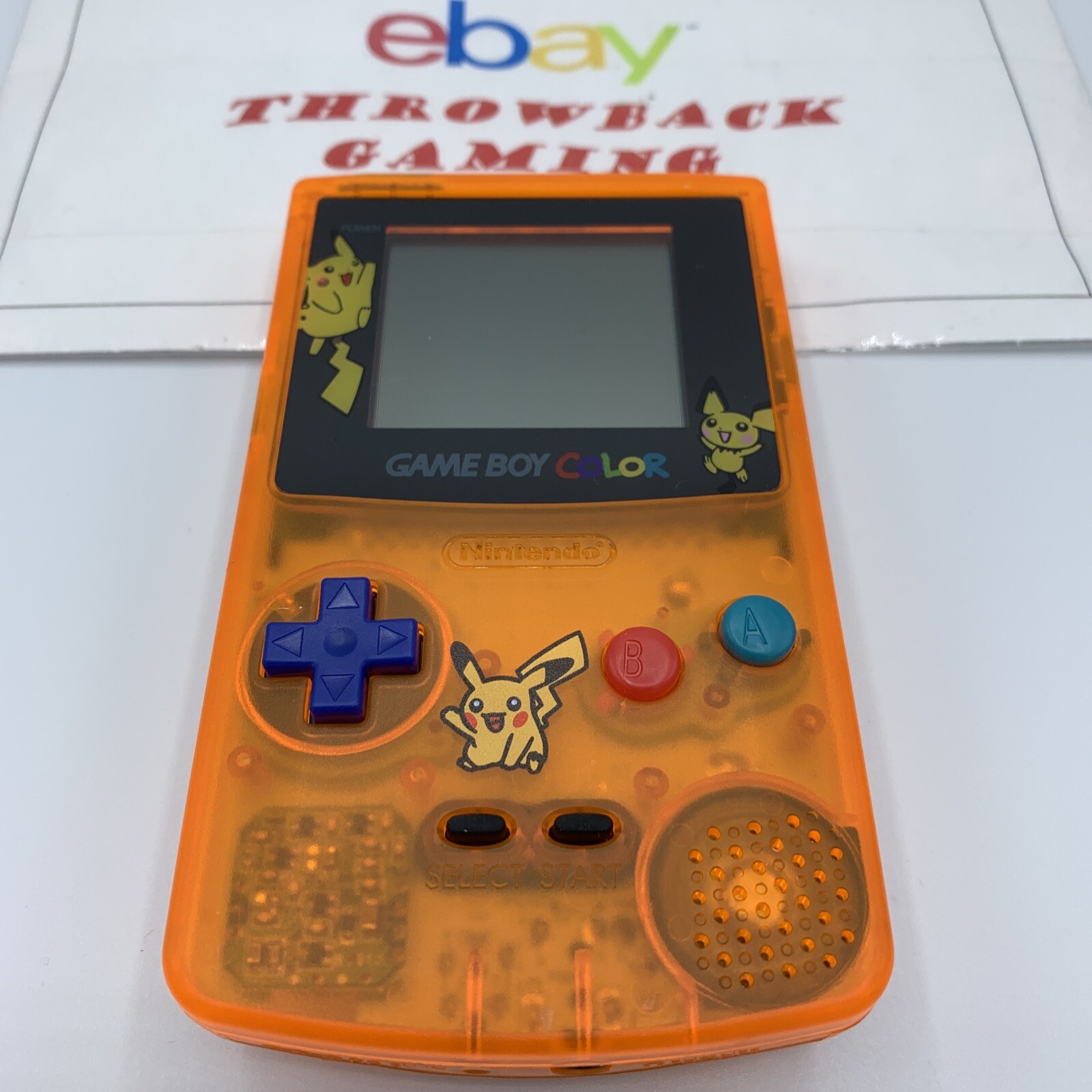 Gameboy Color Pokemon Special Pikachu Edition Nintendo System Console Orange