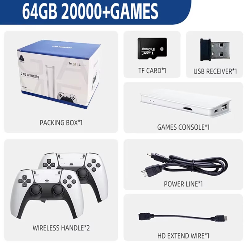 M15 Game Stick Mini TV Game Console Wireless Video Game HD Two-Player for PS1 Et