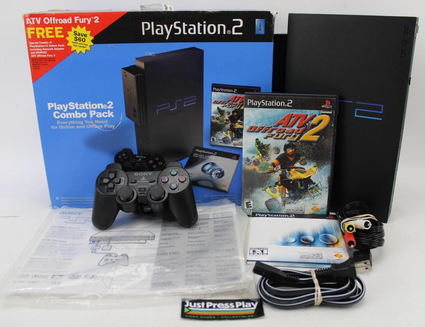 Sony PlayStation 2 PS2 System Combo Pack CIB w/ ATV 2 Online 50001/N EX