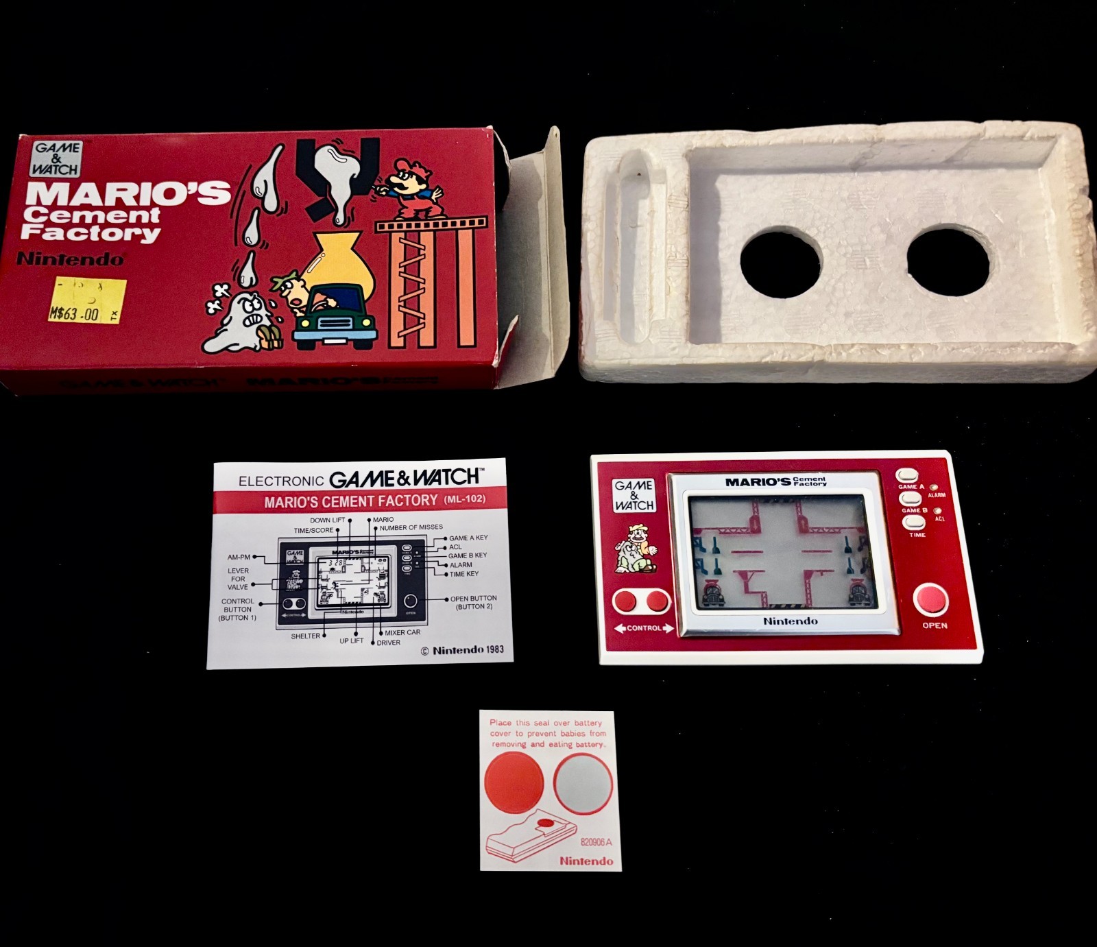 Nintendo Mario’s Cement Factory game & watch vintage retro classic toy LCD game