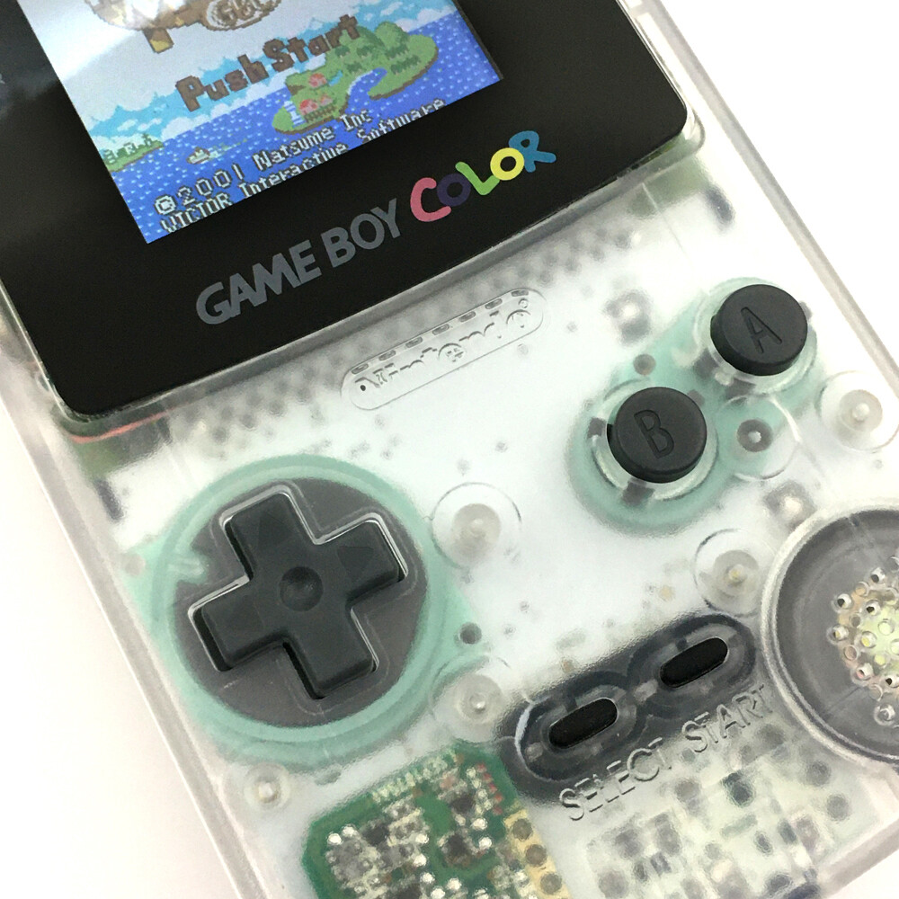 Clear White Retrofit Game Boy Color GBC Console w/ High Backlight LCD Screen