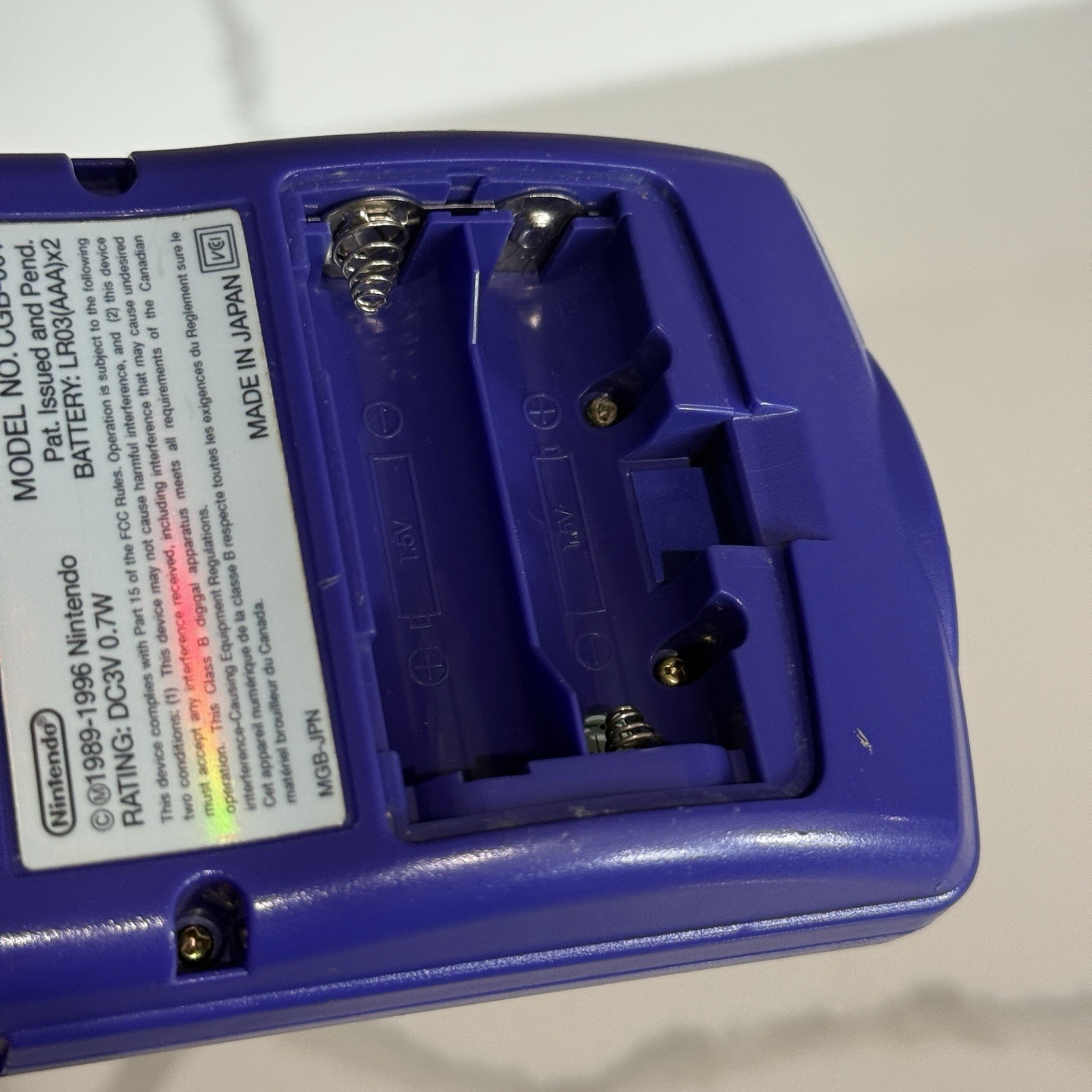 Nintendo Game Boy Color Grape Purple (CGB-001) Tested Working OEM