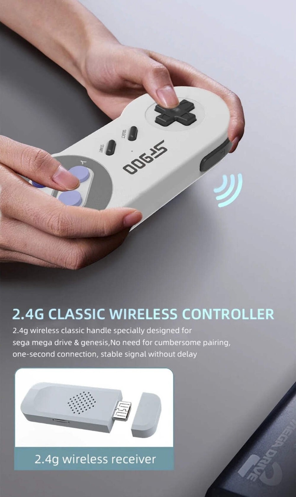 SF900 Mini Video Game Console 2.4G Dual Wireless Console Game Stick 5000 Classic