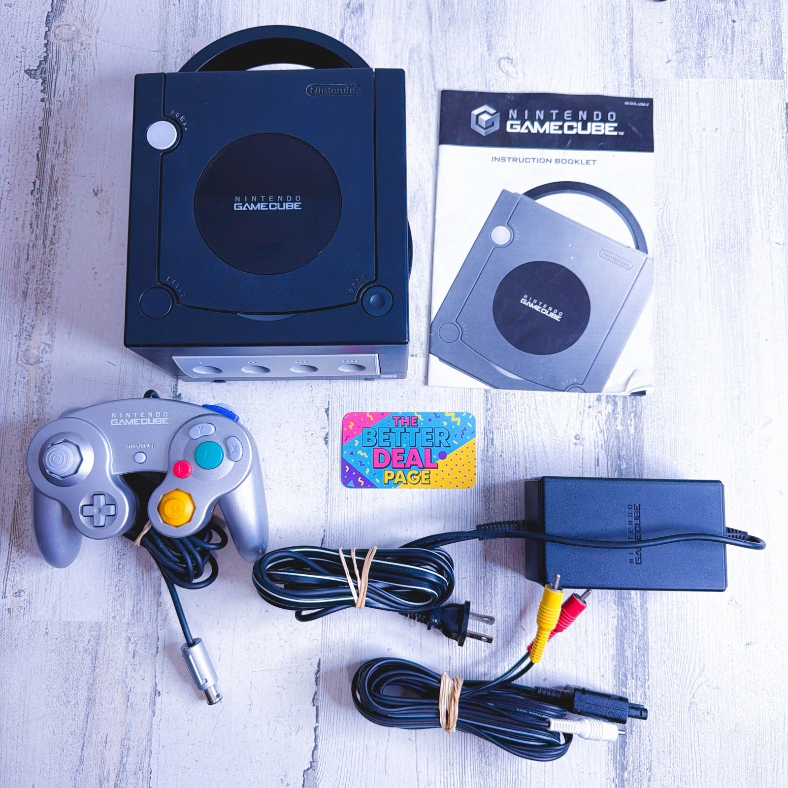 Nintendo GameCube Console Bundle Black DOL-001 – 1 OEM Controller Tested Clean