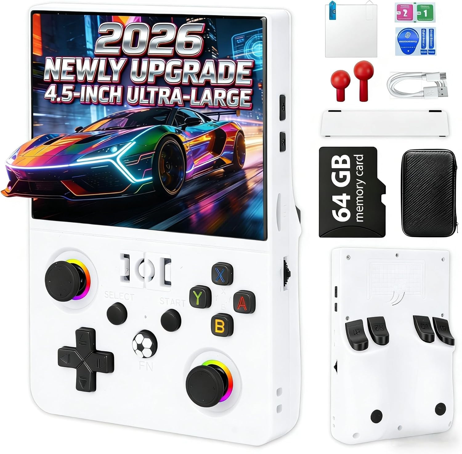 2026 NEW Upgrade R36MAX Ⅱ Retro Handheld Game Console – 4.5 Inch Ultra-Large Scr