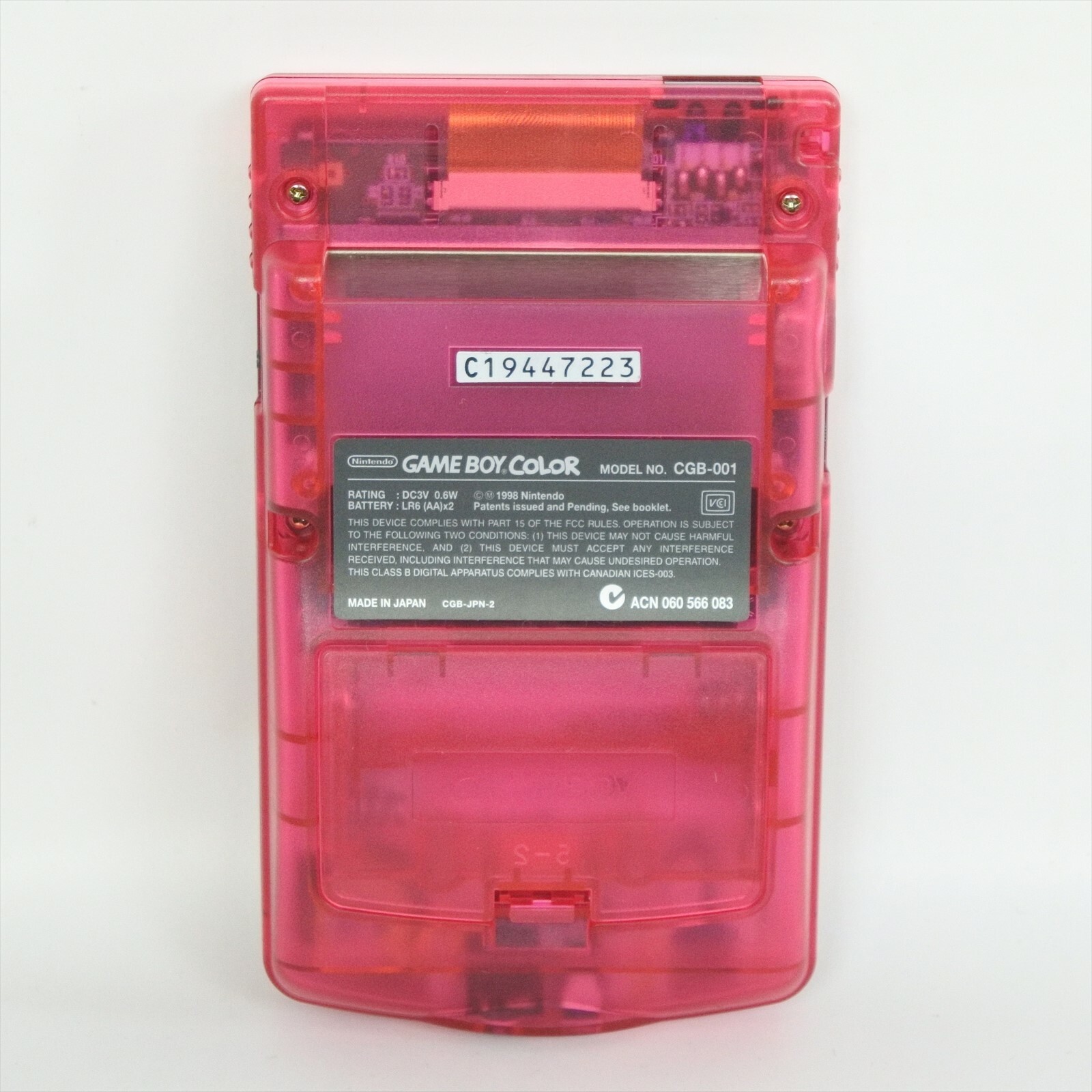 GameBoy Color Console GOOD Clear Cherry Pink Boxed Sakura Wars 7223 Nintendo gb