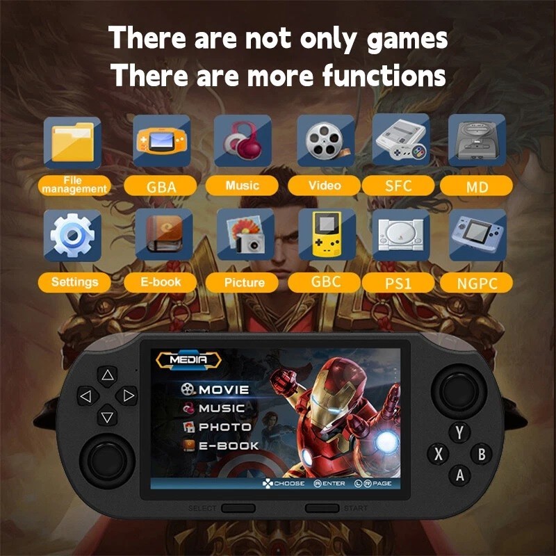 New SF3000 Retro Game Handheld Console Player Emulator 4.5 Inch With 20000 Games