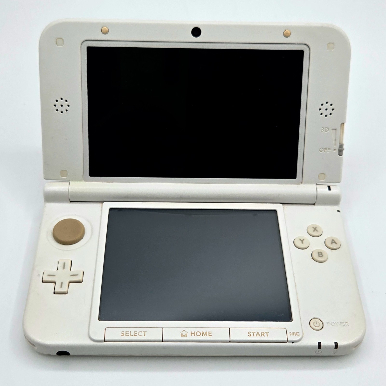 Nintendo 3DS LL White 64GB SD Card Charger Tested Working Top Screen LCD Damage