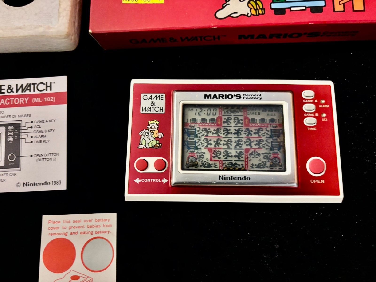 Nintendo Mario’s Cement Factory game & watch vintage retro classic toy LCD game