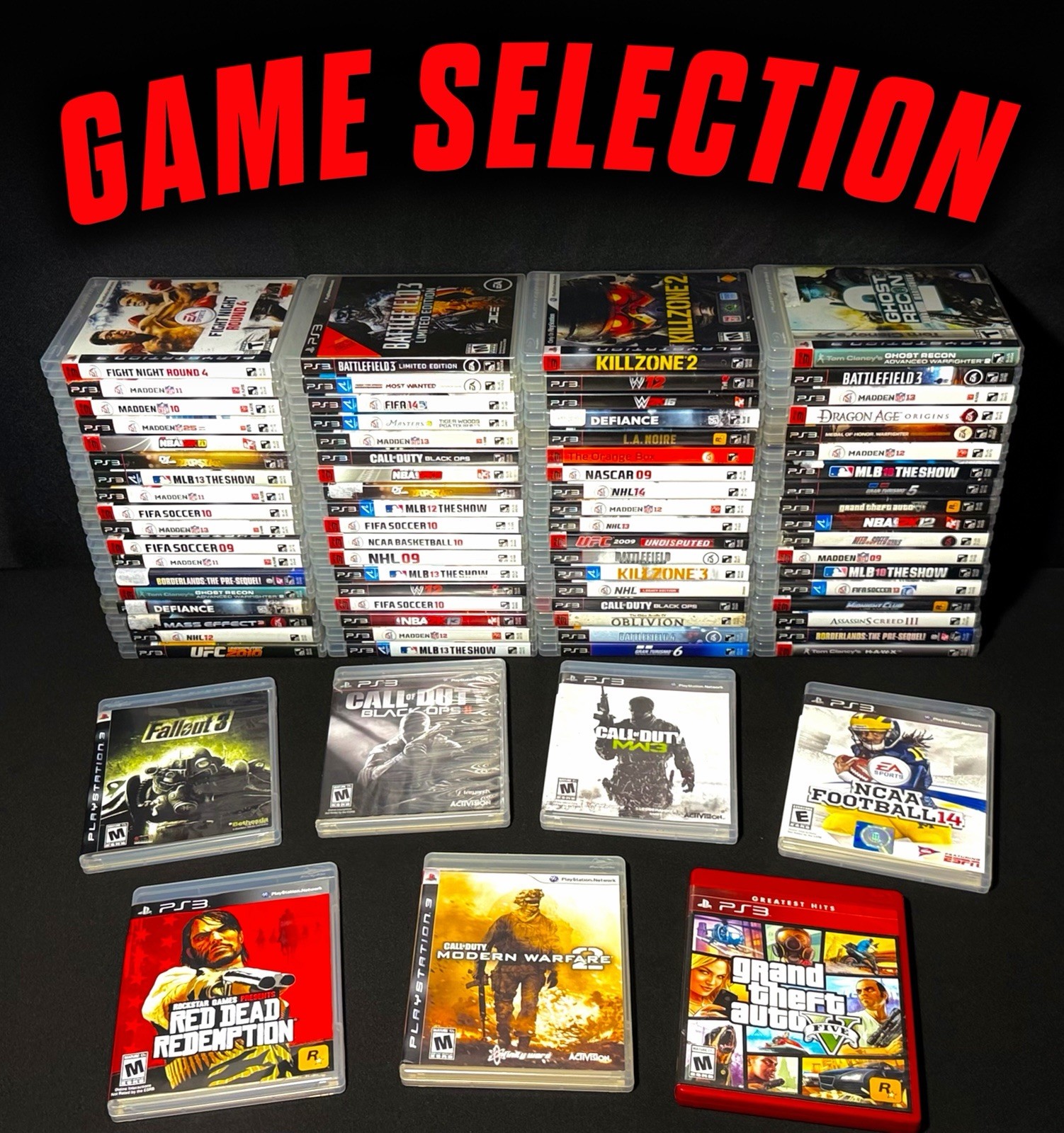 Sony PlayStation 3 Slim Console 1TB Storage Bundle CLEAN Controller/Games/Cables