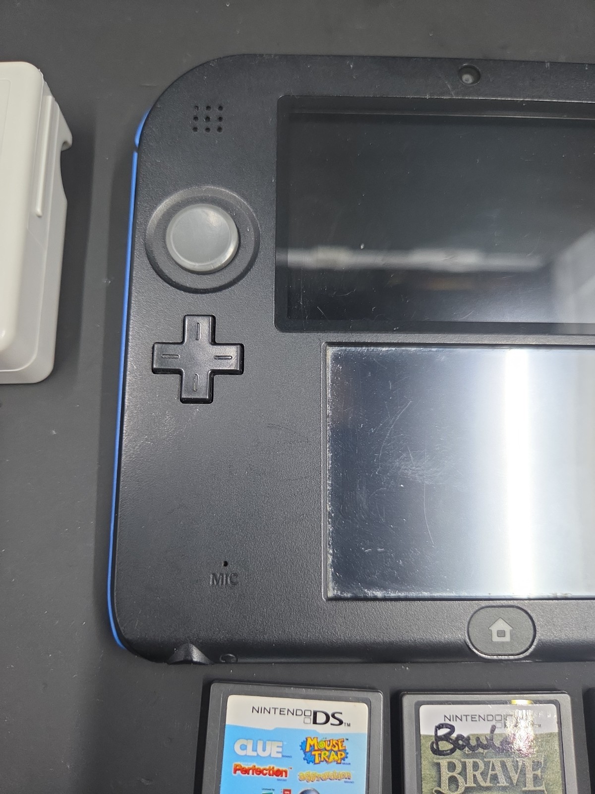 *USED* Nintendo 2DS Black Blur Console OEM Tested Works Great + 5 Games Charger