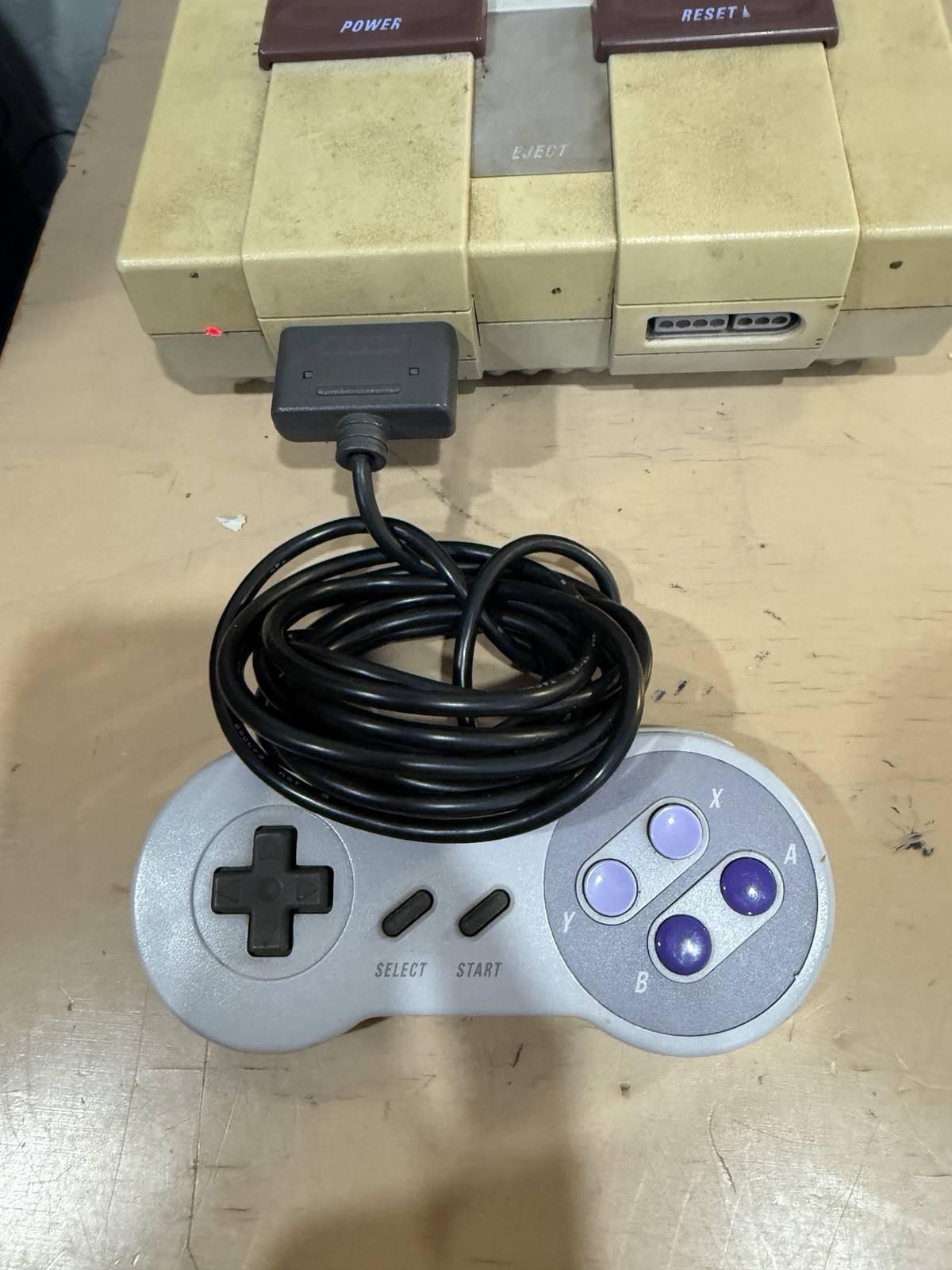 Super Nintendo SNES Console + 1 OEM Controller And Tetris 2 Authentic Tested