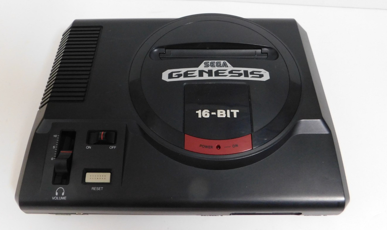 Sega Genesis Model 1601 System OEM Console Power & AV Cable Tested Working Good