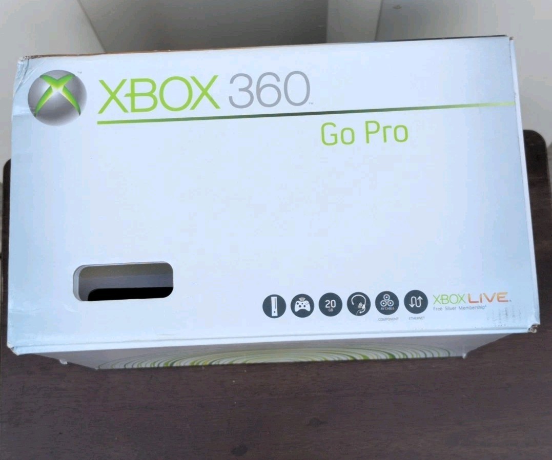 BOX ONLY Microsoft Xbox 360 Pro Console White + Paperwork / Manuals