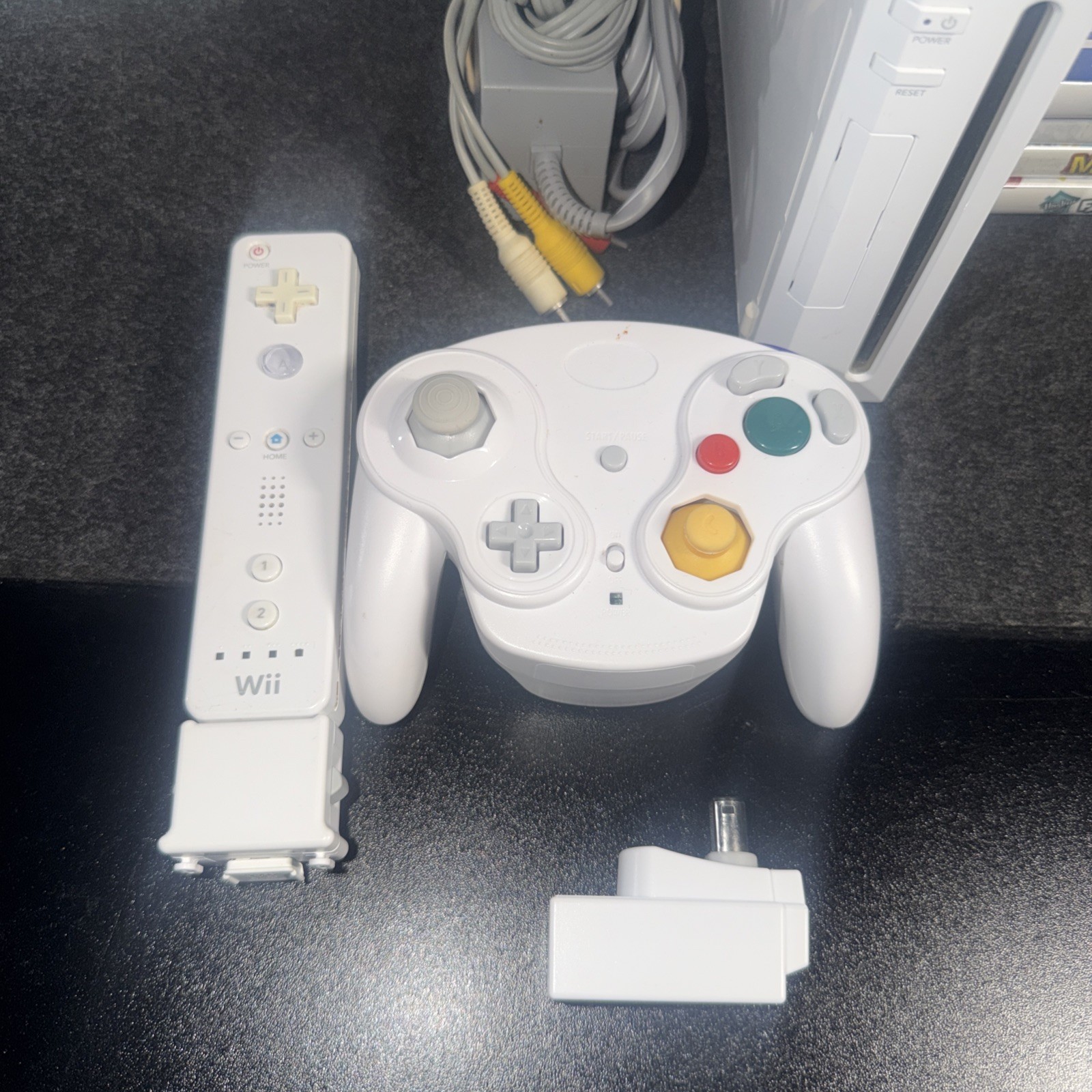 Nintendo Wii RVL-001 Console Bundle 2 Controllers 4 Games Tested Ships Fast