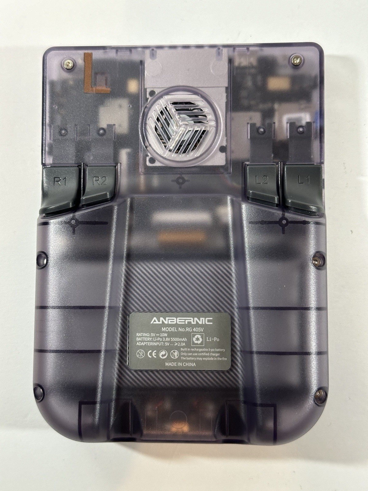 Anbernic RG405V With GammaOS and 256GB SD card Transparent Purple