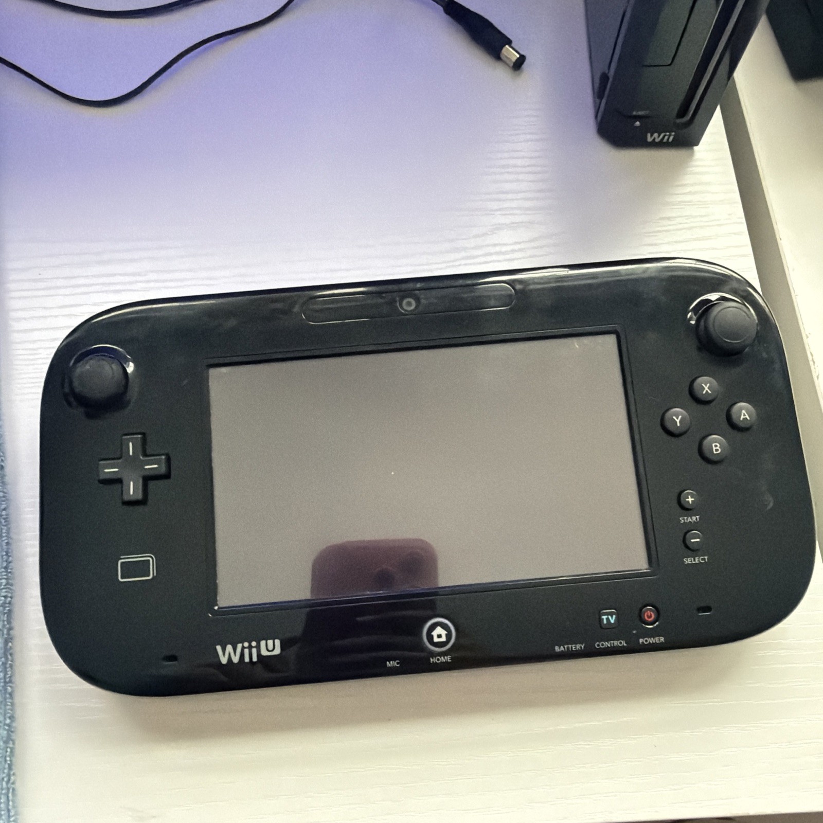 Nintendo Wii U GamePad Black – Powers On – Analog Stick Issues – No Charger