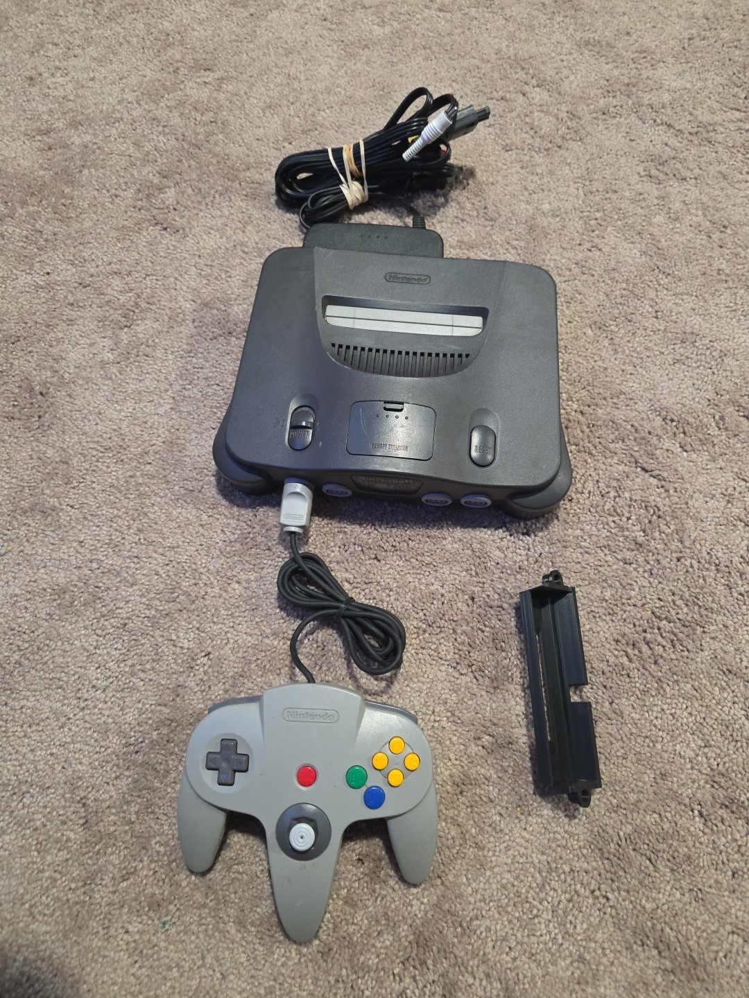 Japanese N64 Nintendo 64 Console “Region Free Tray Included” Console+Cords (3)