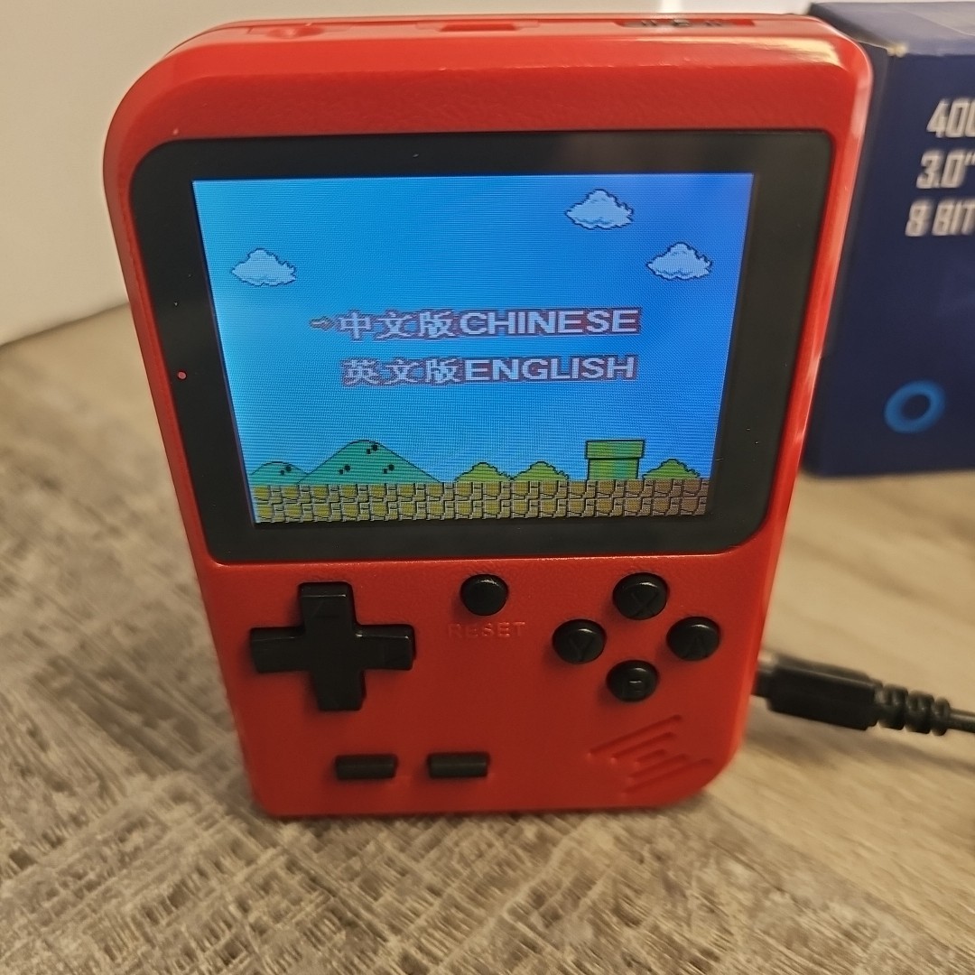 Red Retro Handheld Game Console for Kids 400 Classic Games Rechargeable Tv-Conne