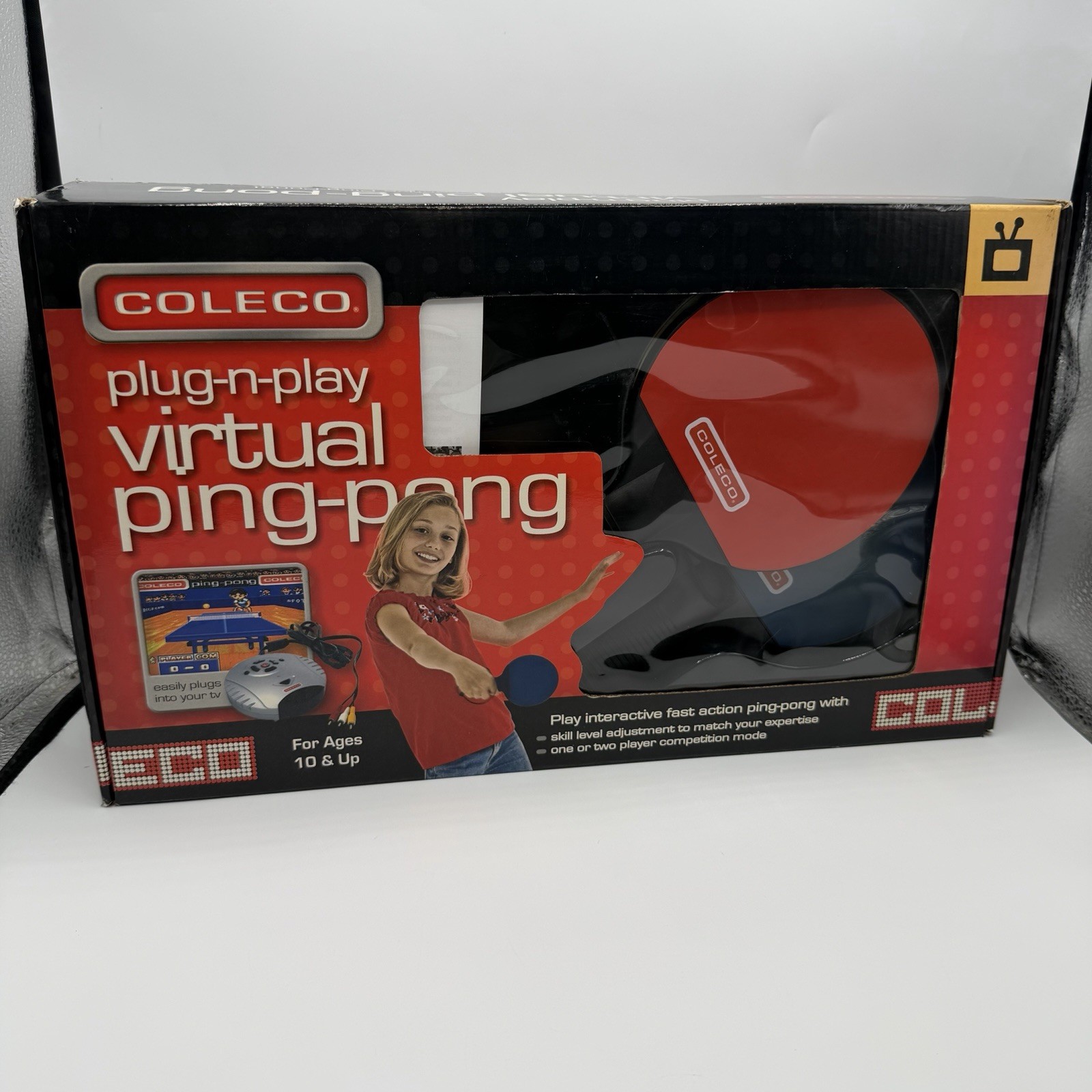 Coleco Plug-N-Play Virtual Ping-Pong Console Open Box New Tested