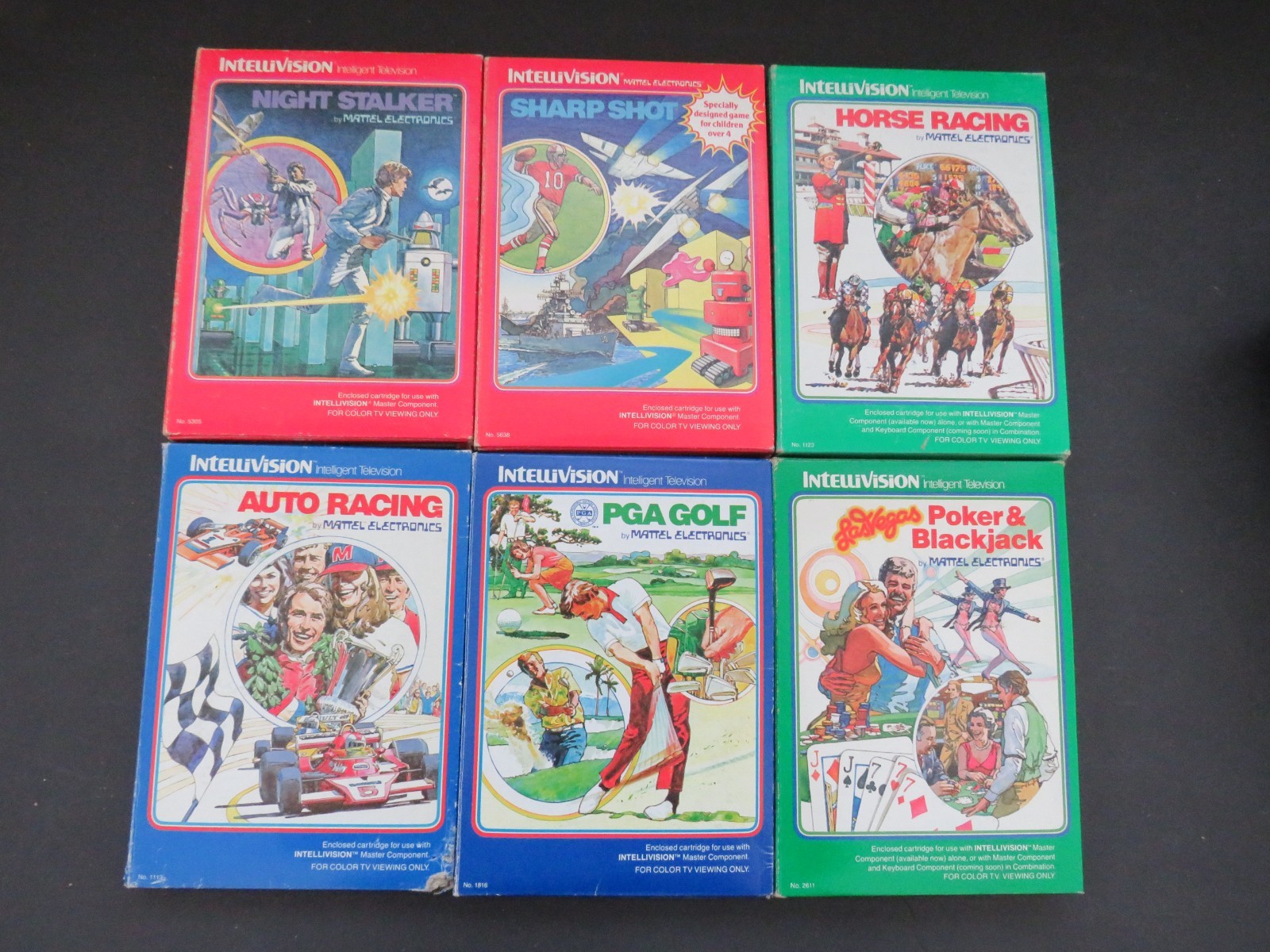 INTELLIVISION MATTEL Console Vintage + 6 Complete Games w/Manuals Overlays