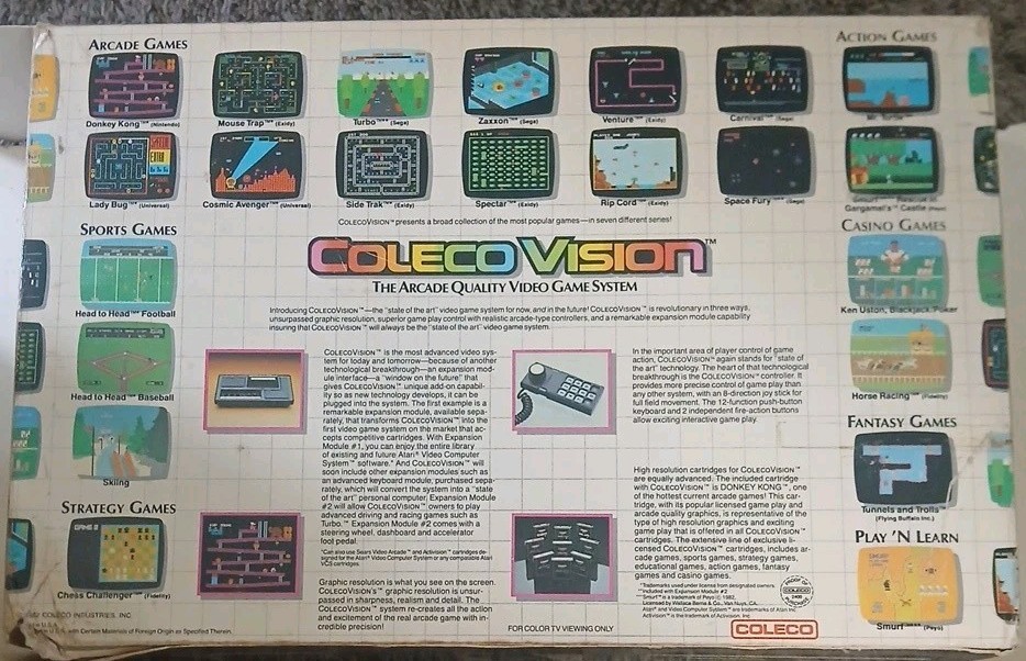 ColecoVision Console Game System With 2 Contollers Complete UNTESTED