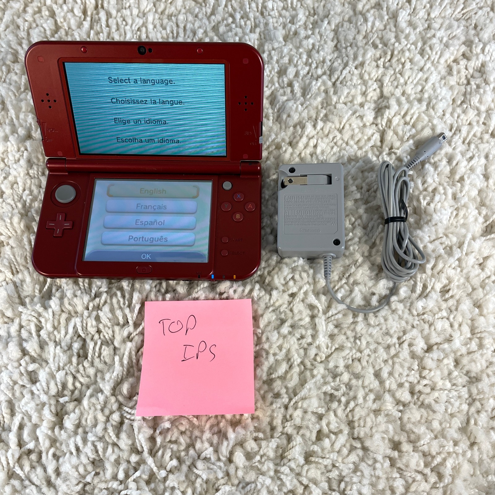 Nintendo “New” 3DS XL Metallic Red Handheld Console System RED-001 Top IPS Works