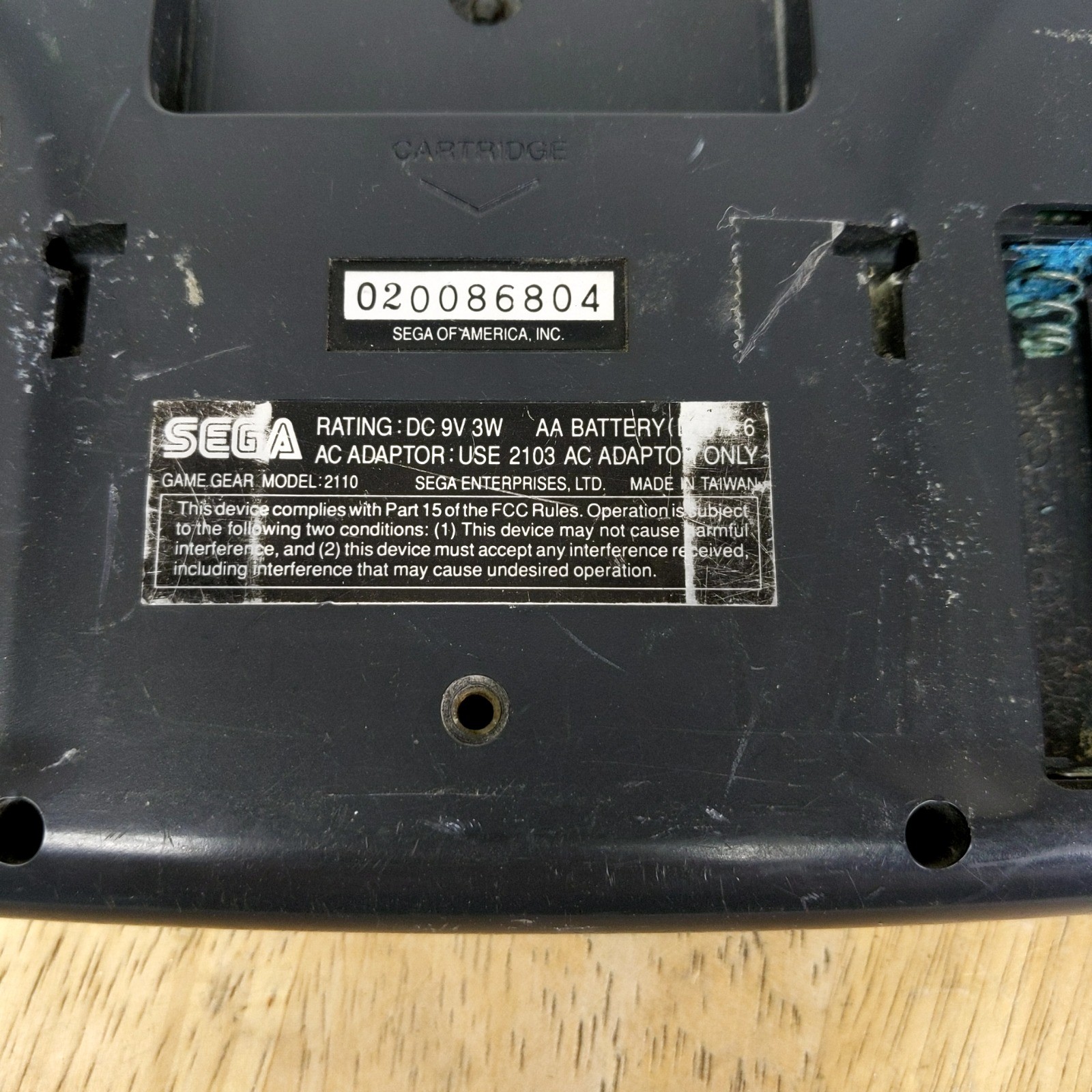Sega Game Gear 2110 Handheld Console Black Parts Repair Corrosion Untested