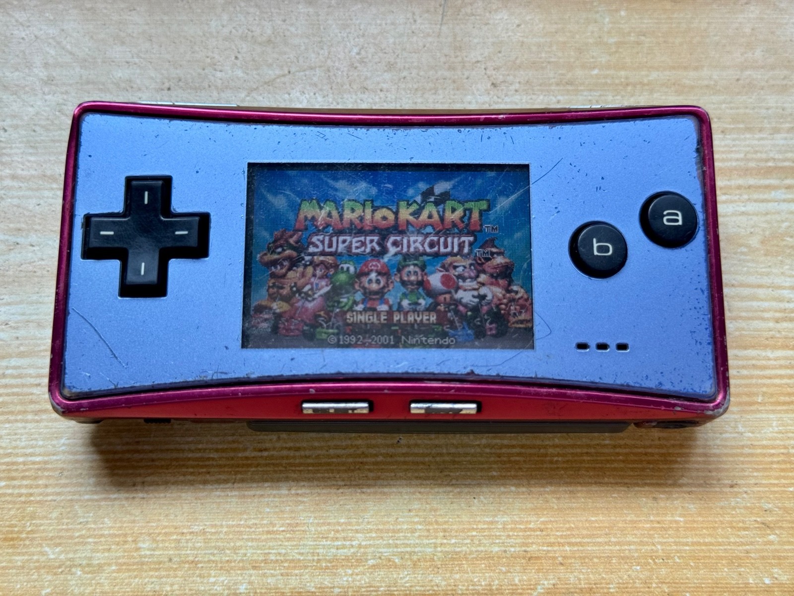 Nintendo Gameboy Micro OXY-001 Pearl Ocean Ice Blue/Red Handheld System Console
