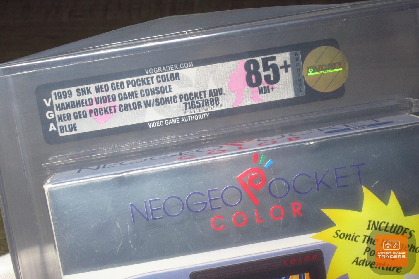 VGA GOLD 85+ – Neo Geo Pocket Color BLUE SONIC BUNDLE Game Console 1999 NEW!