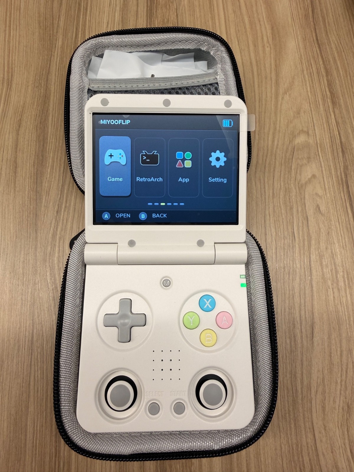Miyoo Flip V2 (White) Retro Gaming Handheld, 64GB SD Card, Original Box, Tested
