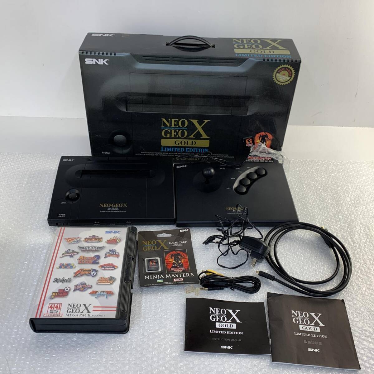 SNK NEO GEO X GOLD Limited Edition Console Complete Box Japan F/S