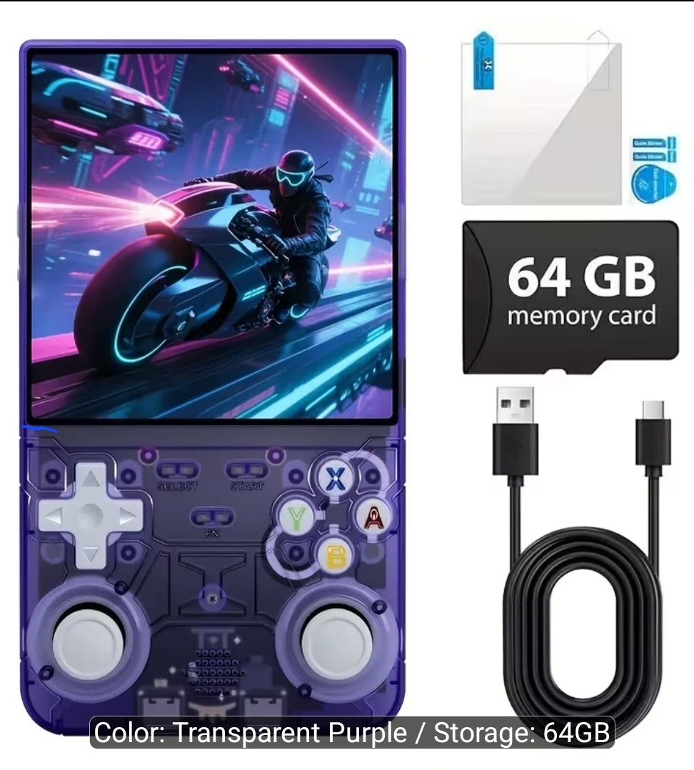 R36 Ultra 4″ 720×720 Handheld Game Console 64GB Wi-Fi USB-C Purple