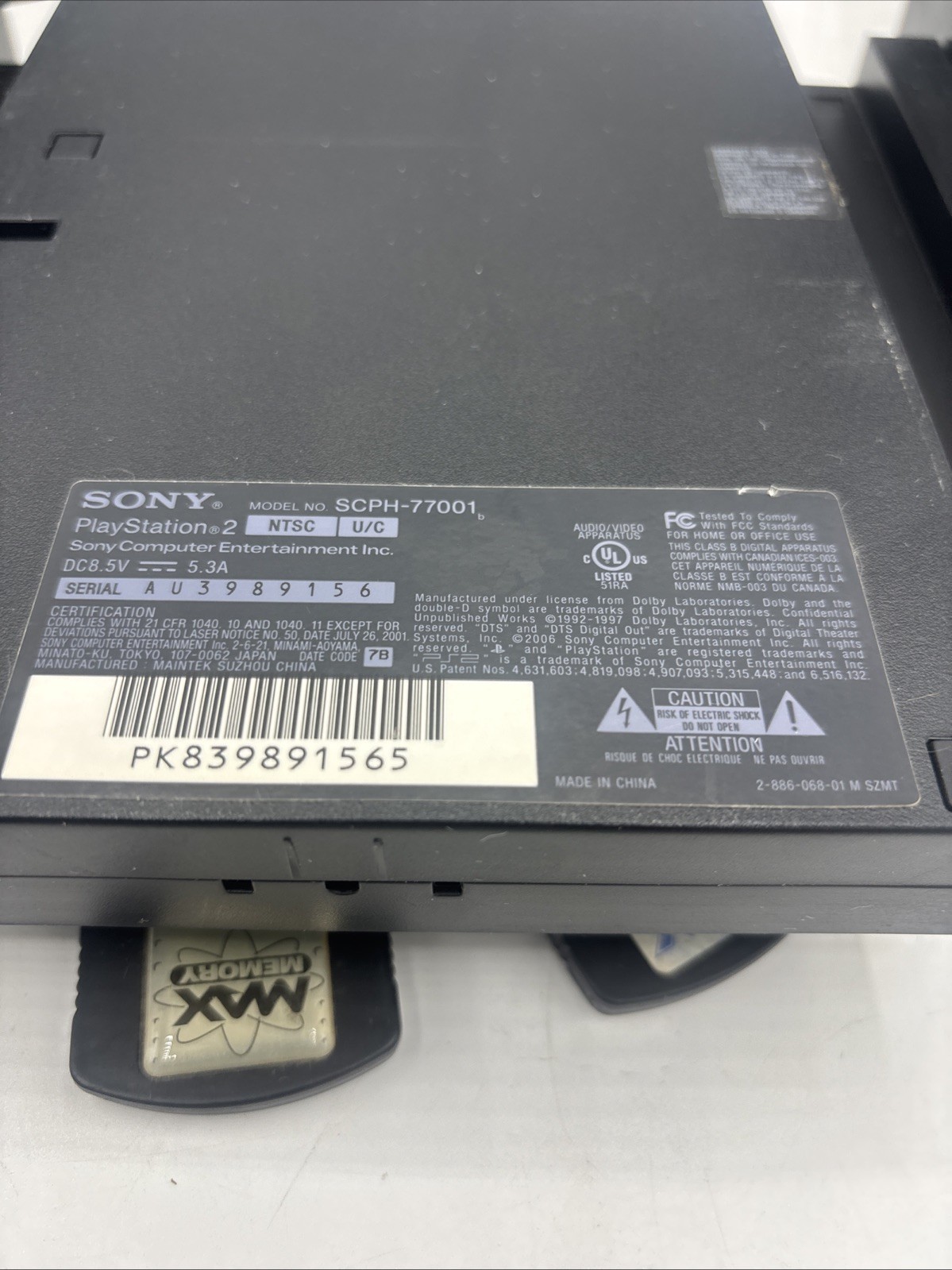 Sony PS2 Slim SCPH-75001 Console Bundle Intec Speaker – Untested As-is