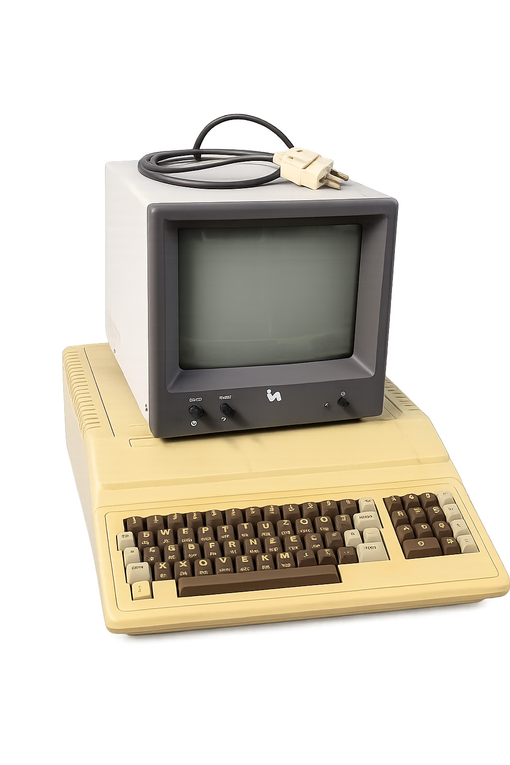Rare Apple II Clone SELCOM LEMON II Working + Original CRT Monitor