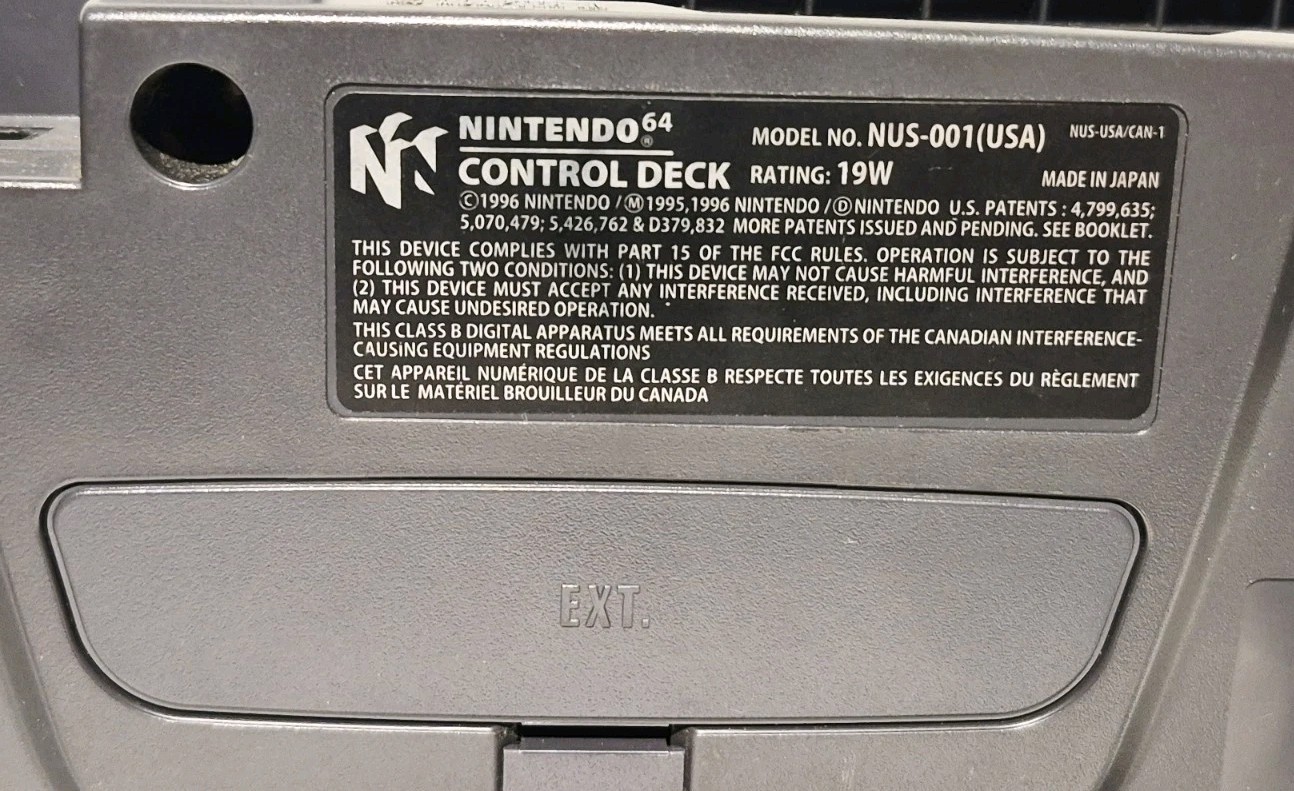 NINTENDO 64 N64 GRAY CONSOLE NUS-001 CONSOLE ONLY ~ NO JUMP PAK~ TESTED WORKING