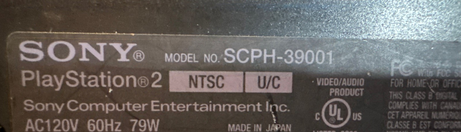 Sony PlayStation 2 Black Console Gaming System SCPH-39001/N