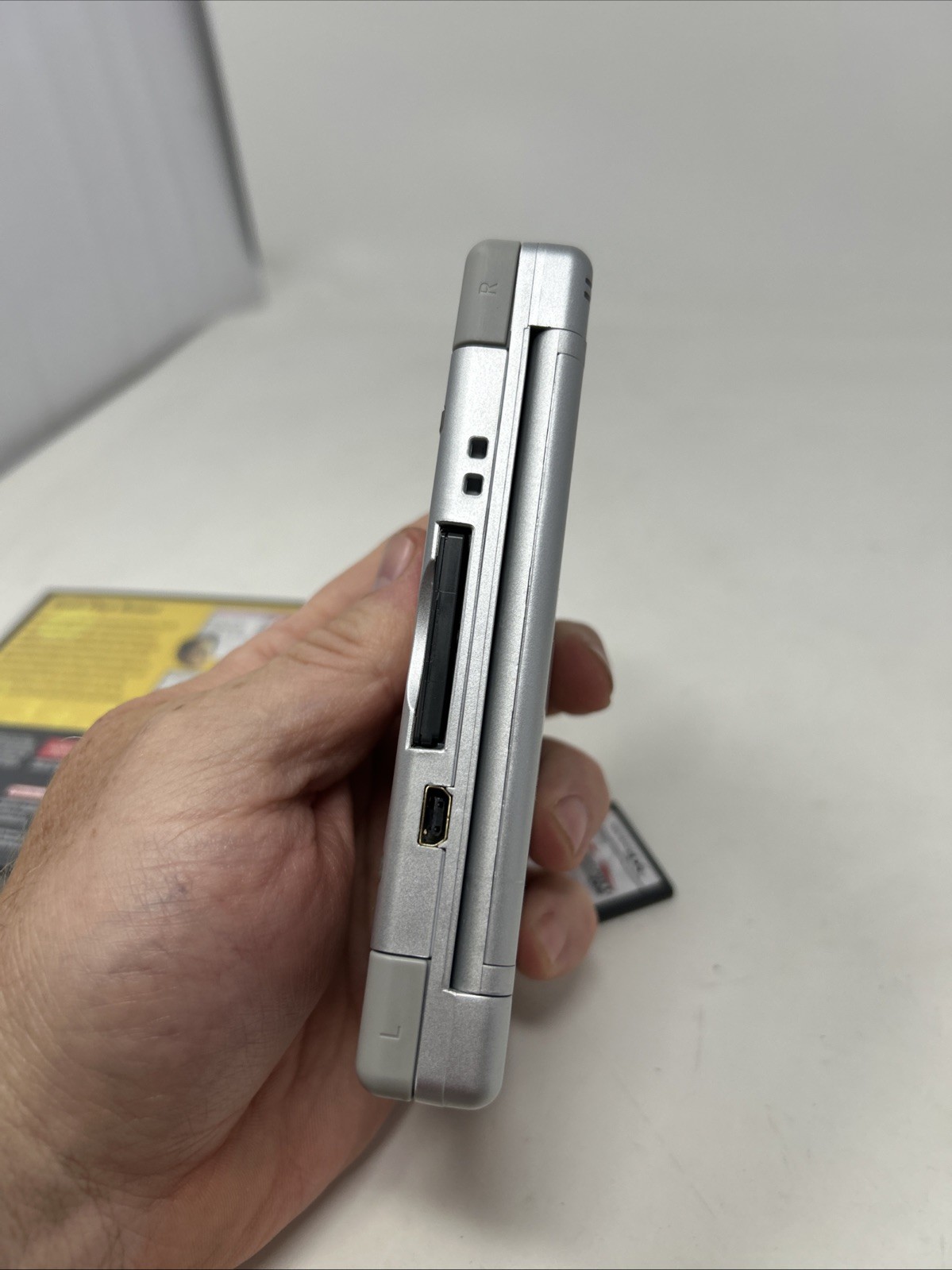 Nintendo DS Lite Silver Handheld System w/ Mario Party, Mario Kart & Brain Age
