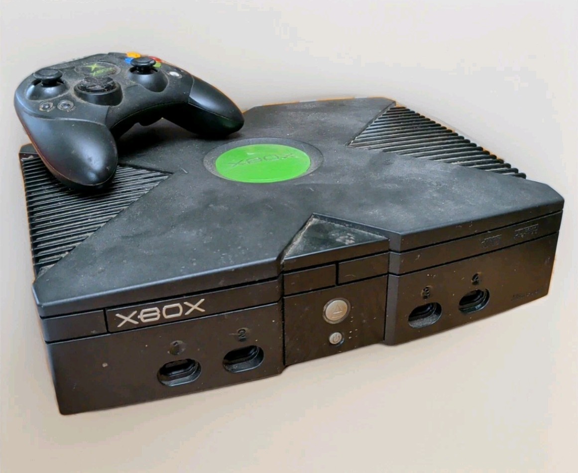Microsoft Xbox Console with Controller and Memory Unit – For PARTS or REPAIR