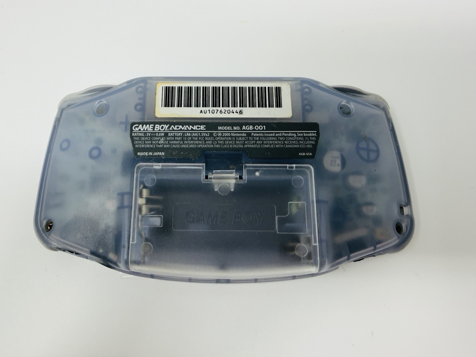 Nintendo Game Boy Advance Clear Glacier Handheld Console New Screen Lens System