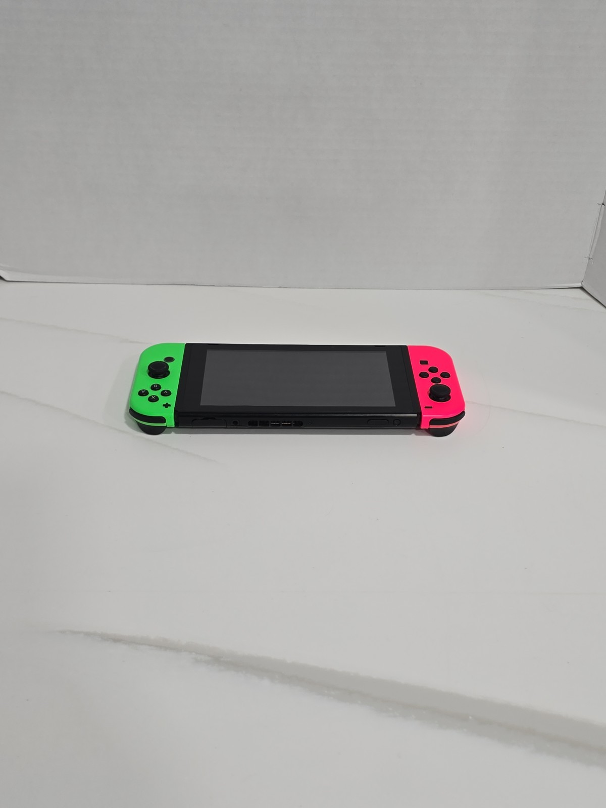 Nintendo Switch Game Console HAC-001 (01) Neon Joycons + Princess Peach Case VGC