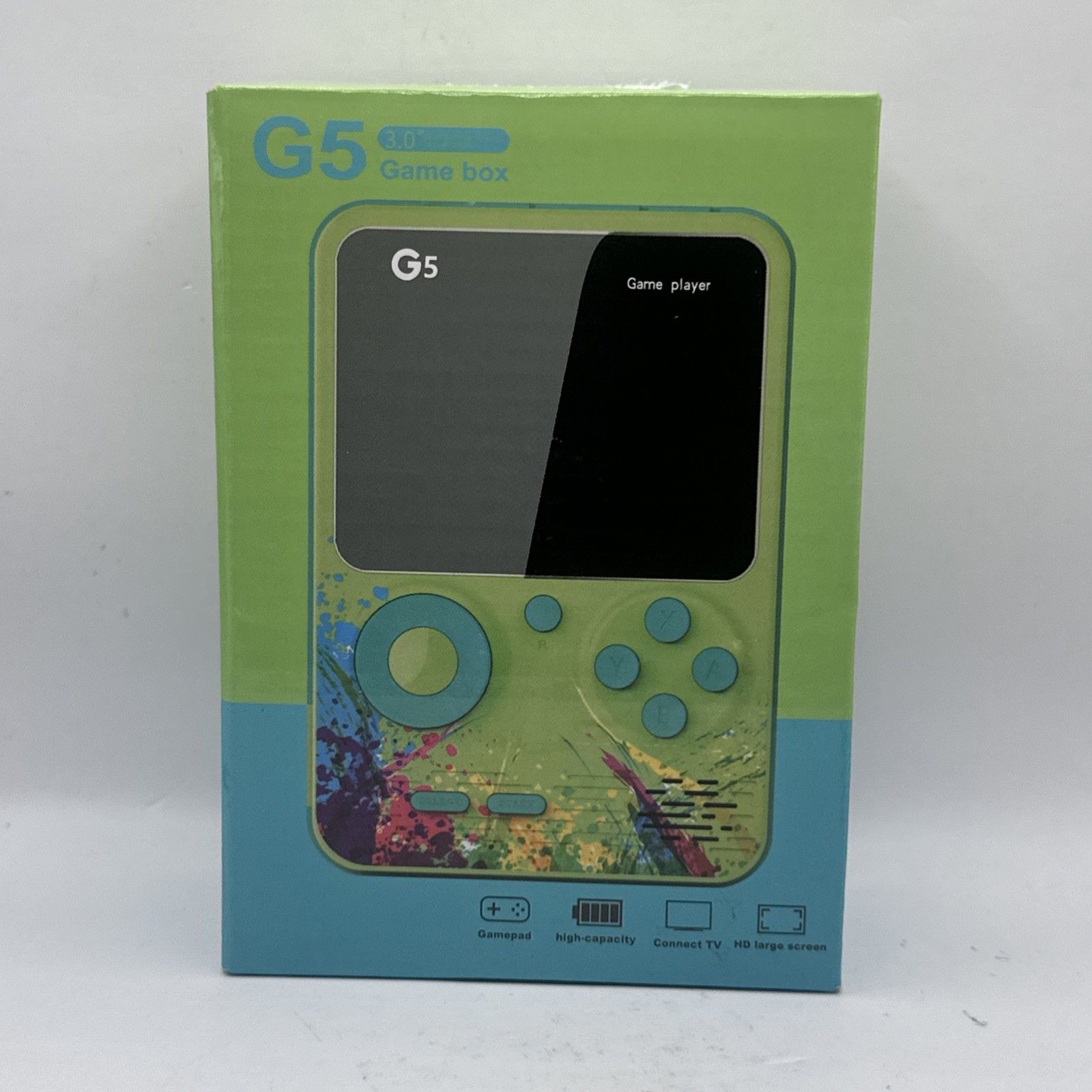 G5 Handheld Game Box Player 500 Retro Games 3″ Screen Blue Color New Open Box