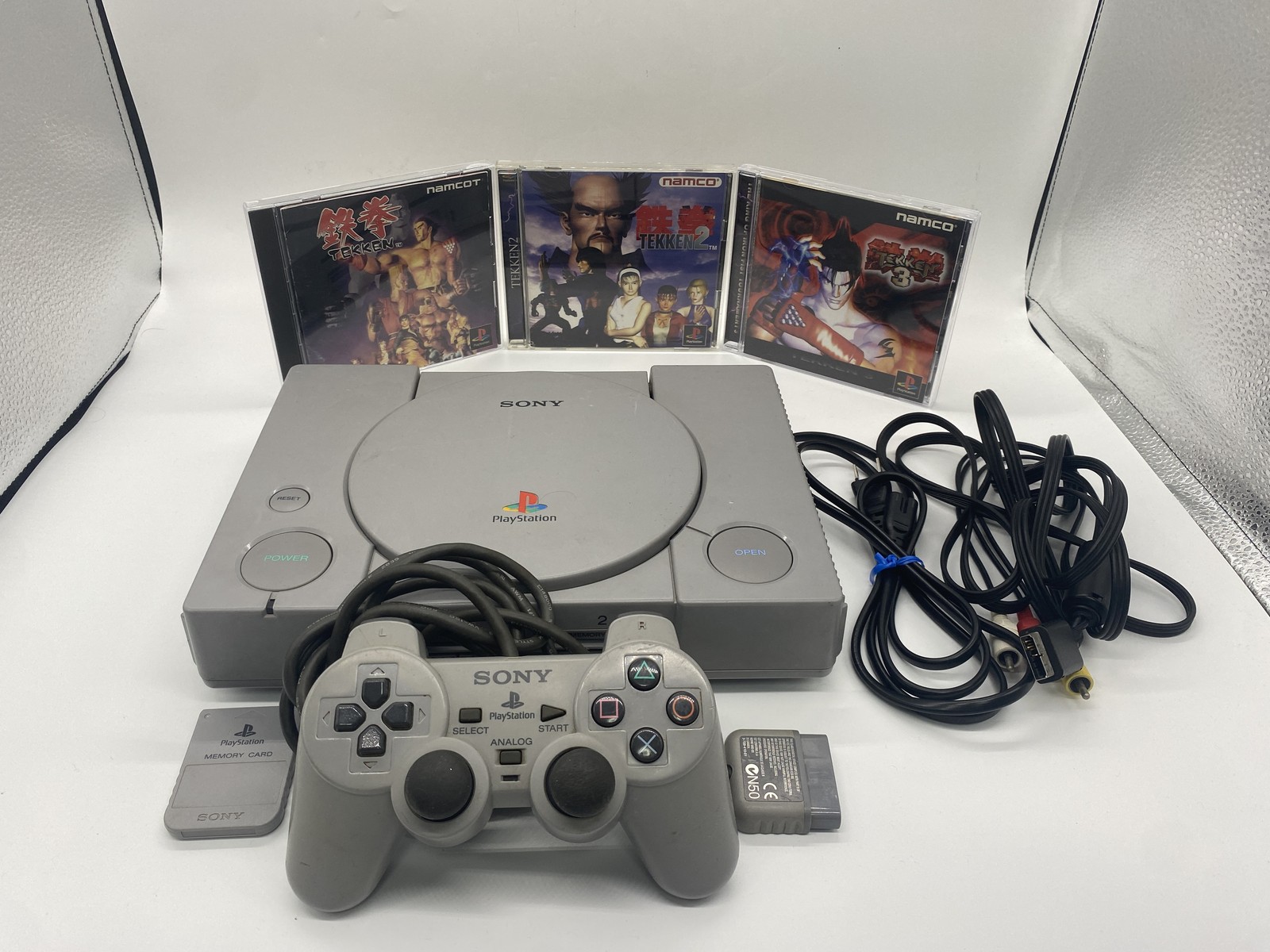 PlayStation 1 PS1 Console w/ Tekken 1 2 3 set SCPH-7000 JP Ver.