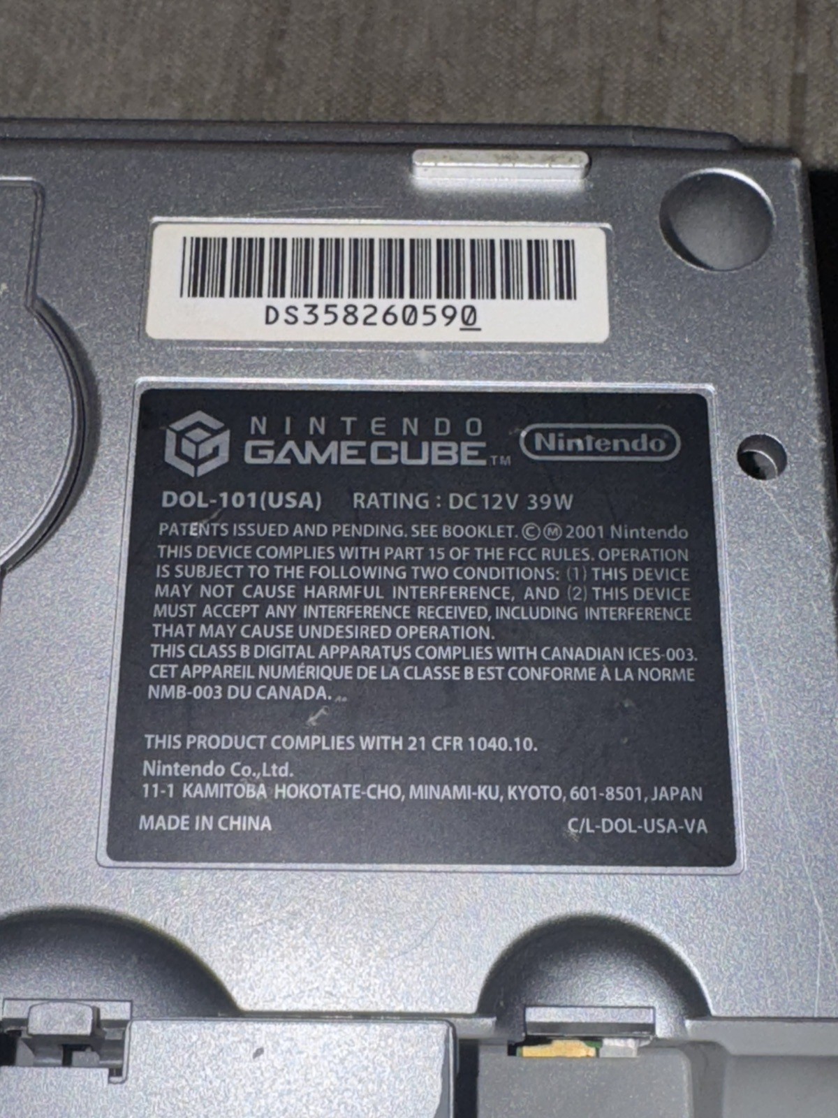 Nintendo GameCube Platinum Silver Console Only No Wires DOL-101 USA Tested/Works