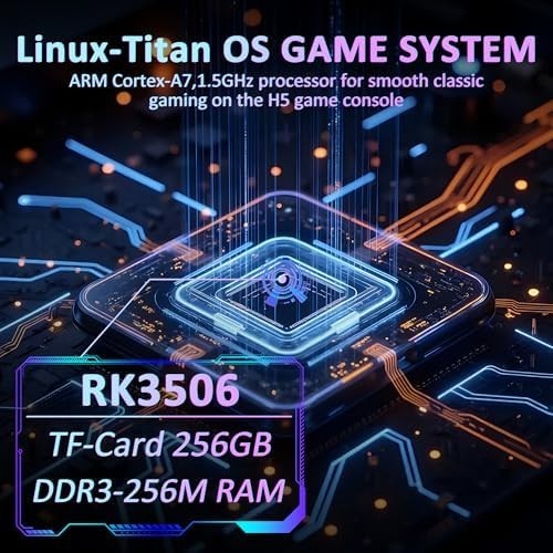 H5 Retro Gaming Console, 5.0 Inch IPS HD Screen Handheld Game Console, 256GB TF