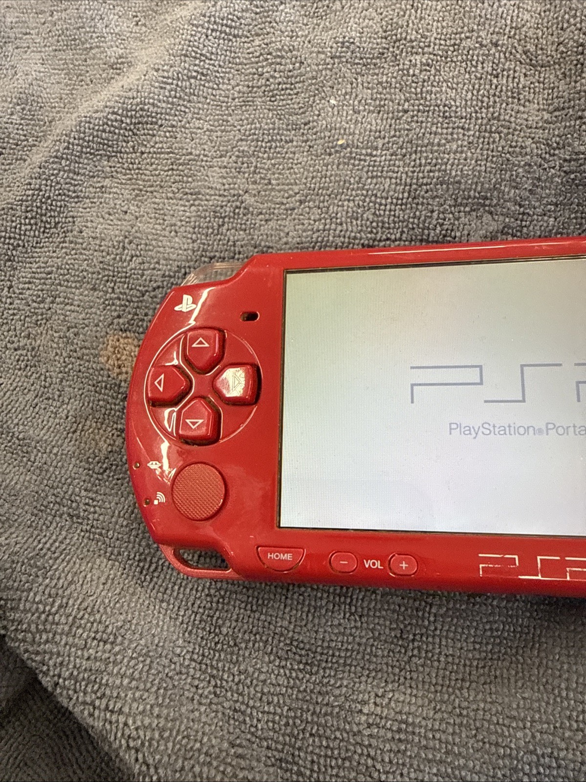 Sony PSP 3000 Console OEM Radiant Red (No Battery & Worn ) Read Games Button Wor