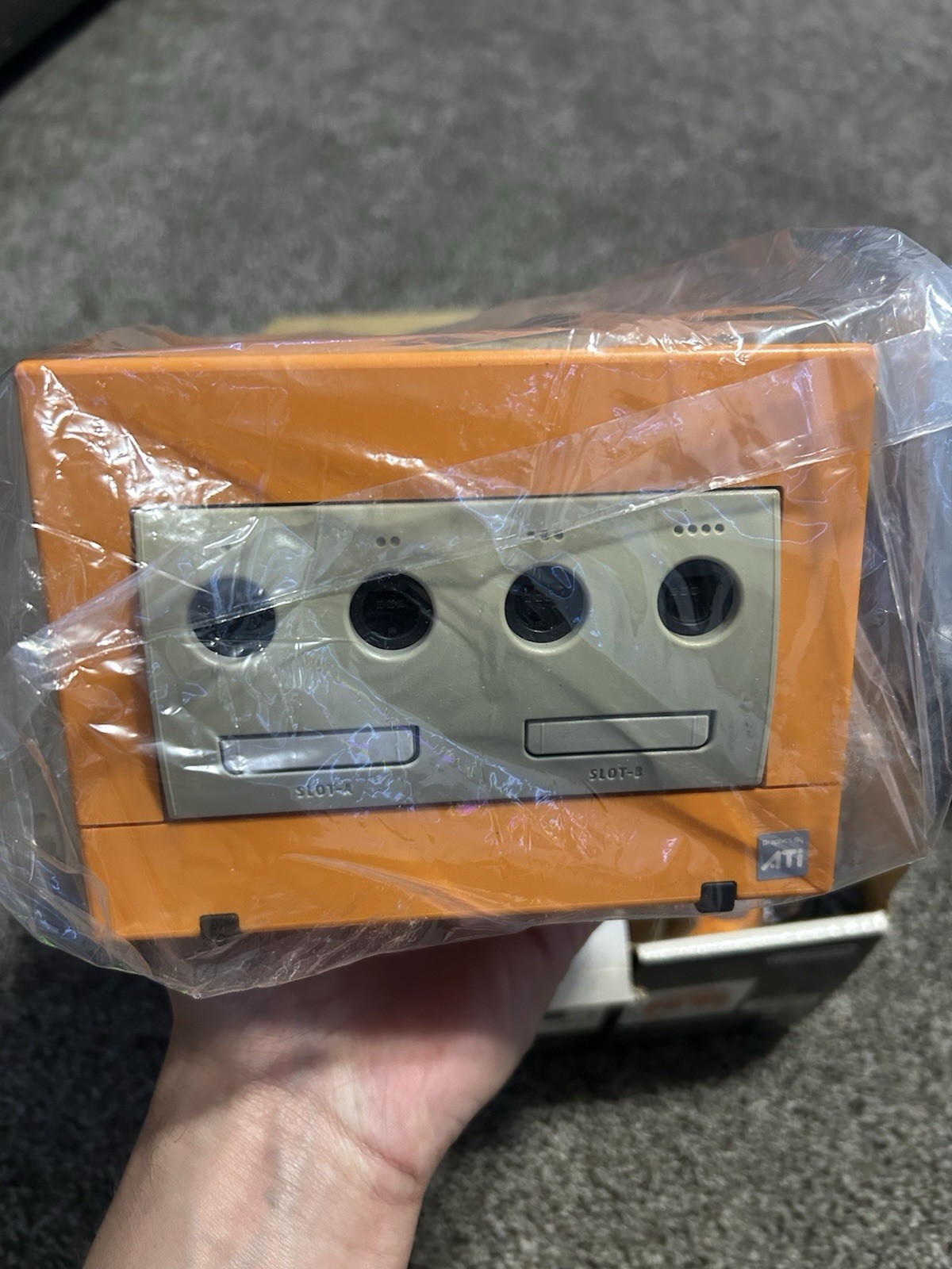 Nintendo GameCube Orange DOL-001 Game Console Tested US/Canada Discs Bundle