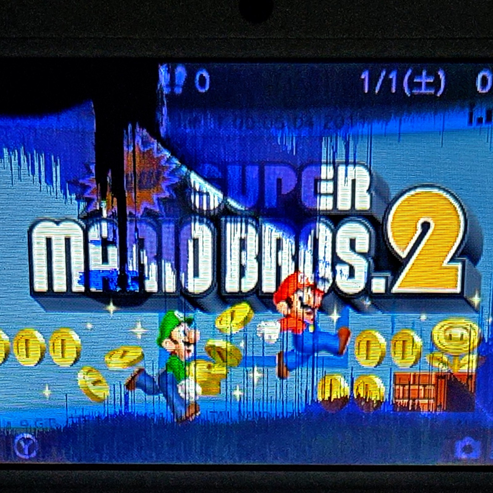 Nintendo 3DS LL White 64GB SD Card Charger Tested Working Top Screen LCD Damage